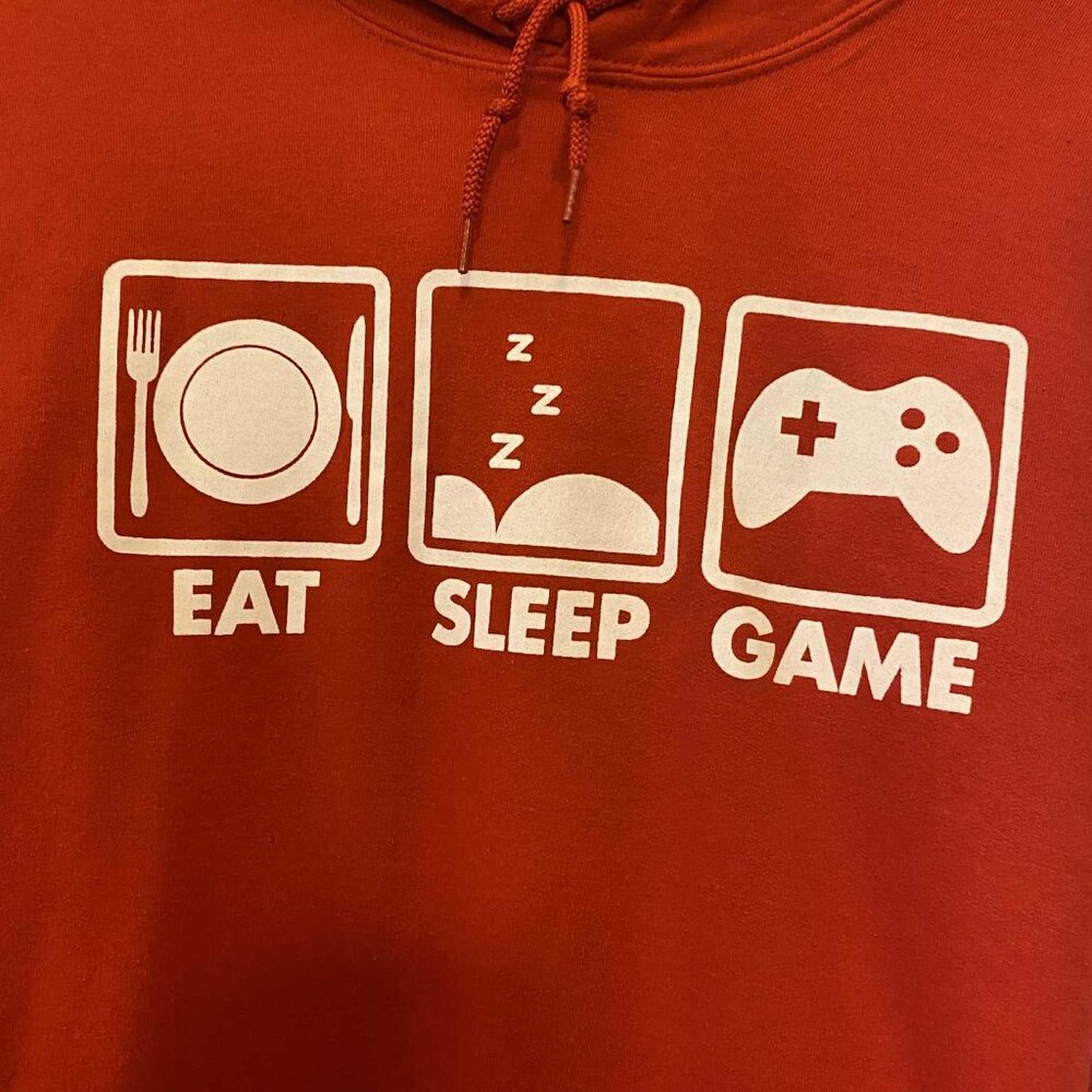 Sweatshirt Hoodie for Gamer - Eat Sleep Game - New w/o tags Red Size XL